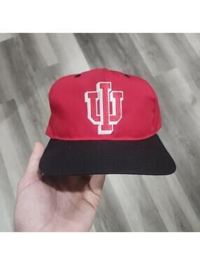 Vintage 90s Indiana Hoosiers Snapback Cap Hat Big Ten NCAA College University